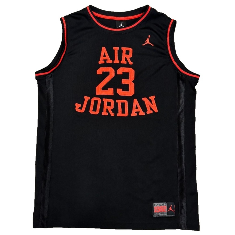 Air Jordan #23 Jersey Youth XL Extra Large Black Red Basketball Tank Sleeveless